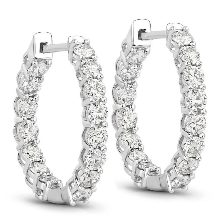 14k White Gold Diamond Earrings