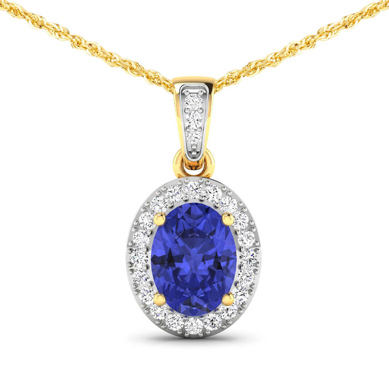 Tanzanite and Diamond Pendant Necklace