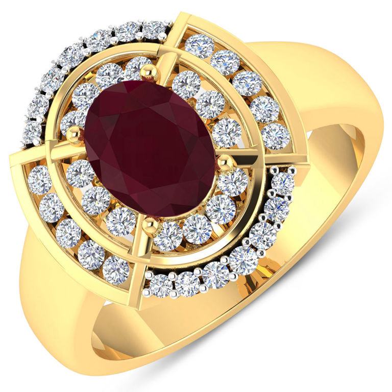 14k Gold Ruby and Diamond Ring