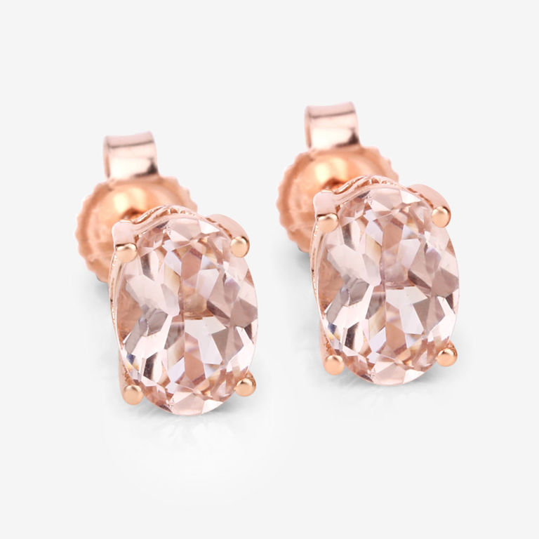 14k Gold Morganite Earrings