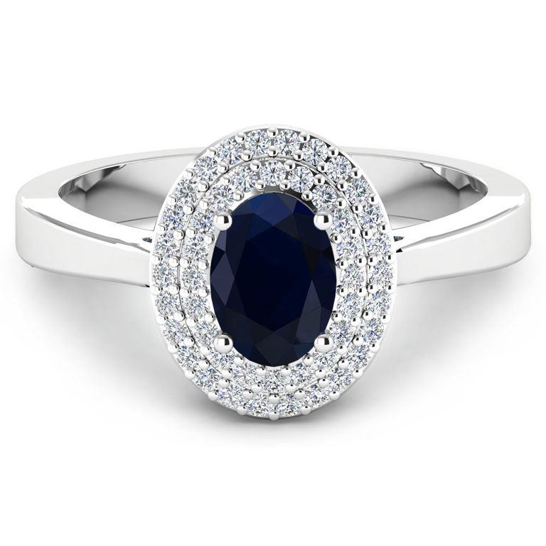 14k Gold Sapphire and Diamond Ring