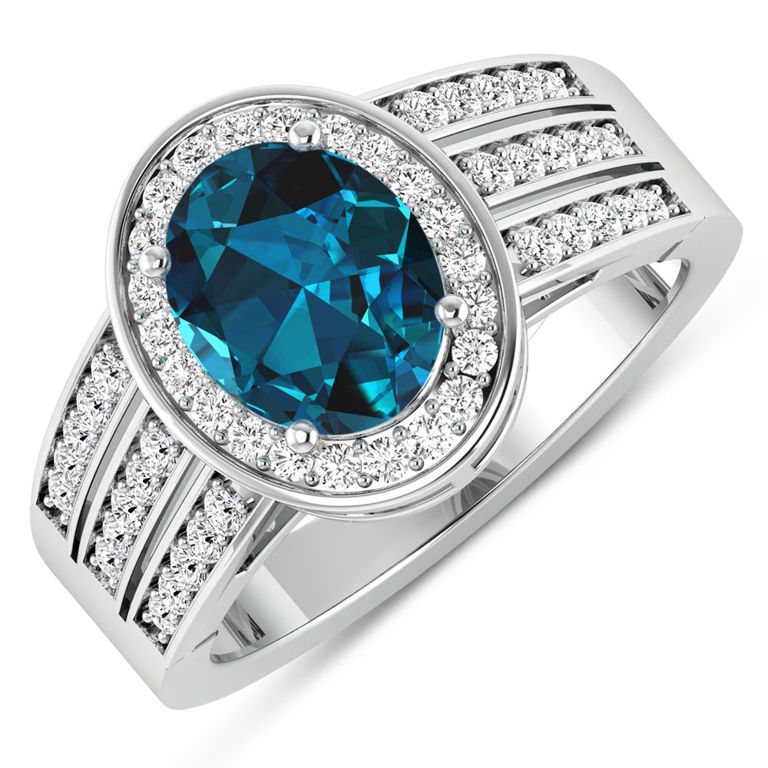 14k Gold Topaz and Diamond Ring