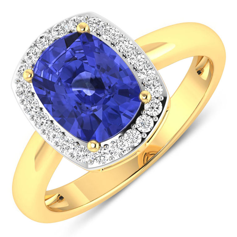 14k Gold Tanzanite and Diamond Ring
