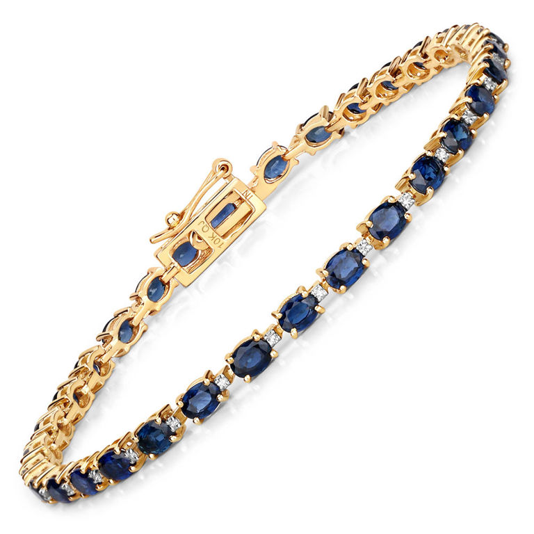 10k Gold Sapphire and Diamond Bracelet