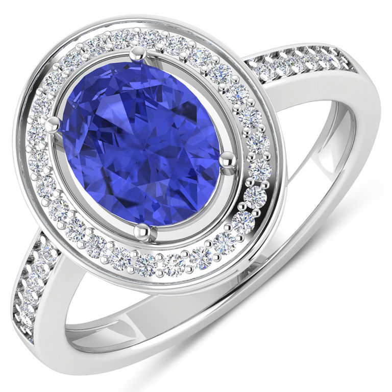 14k Gold Tanzanite and Diamond Ring