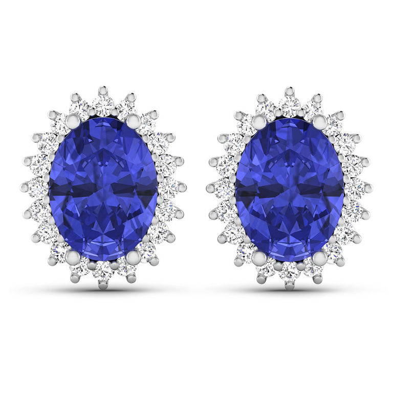 14k Gold Tanzanite and Diamond Earrings