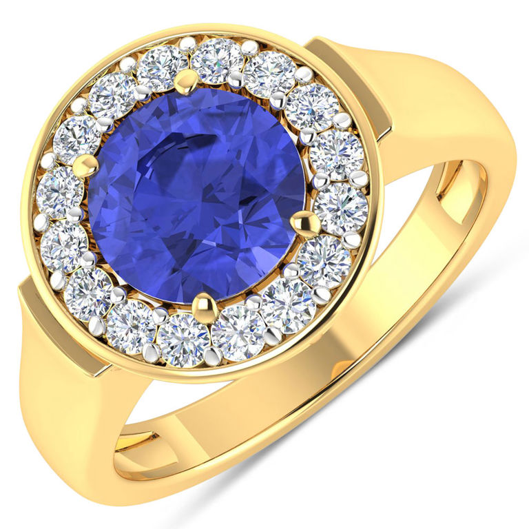 14k Gold Tanzanite and Diamond Ring
