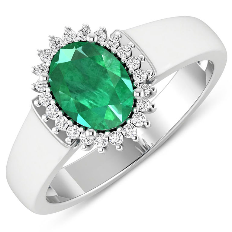 14k Gold Emerald and Diamond Ring