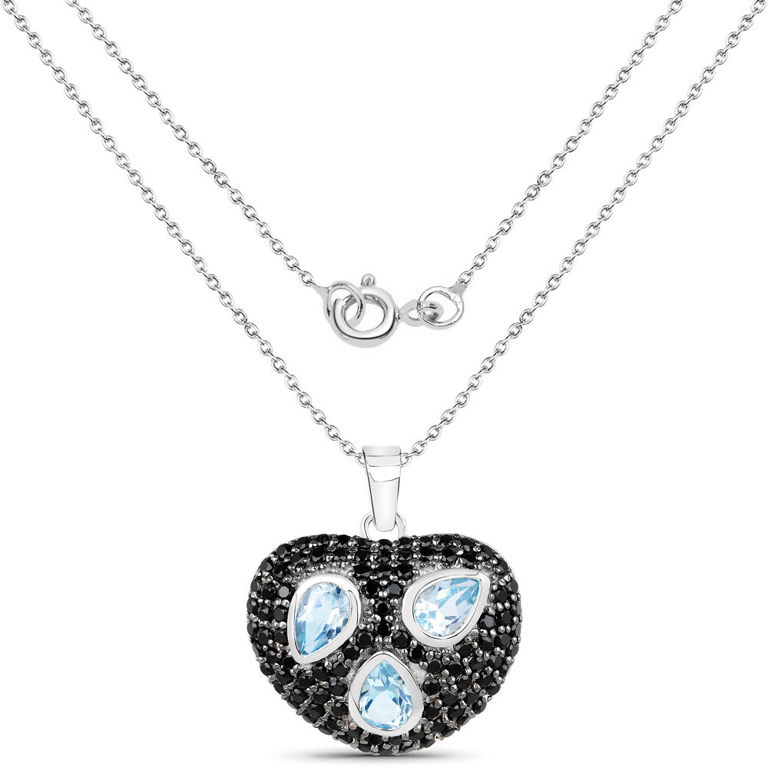 Topaz and Spinel Pendant Necklace
