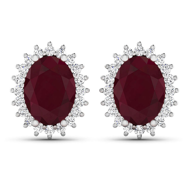 14k Gold Ruby and Diamond Earrings