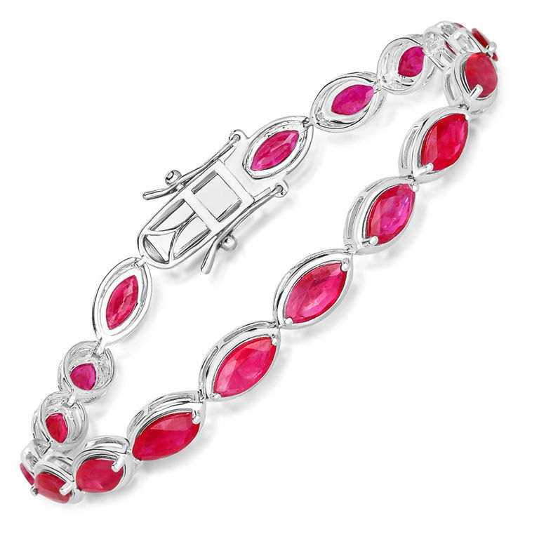 14k White Gold Ruby Bracelet