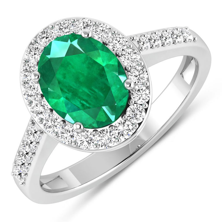 14k Gold Emerald and Diamond Ring