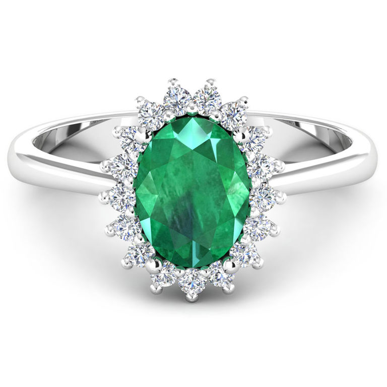 14k Gold Emerald and Diamond Ring
