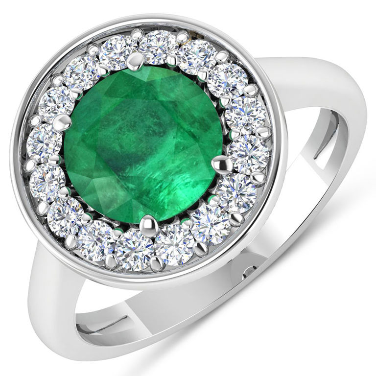14k Gold Emerald and Diamond Ring