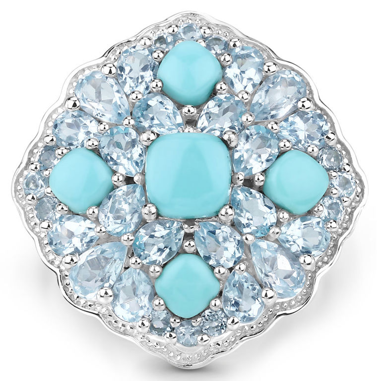 Turquoise and Topaz Ring