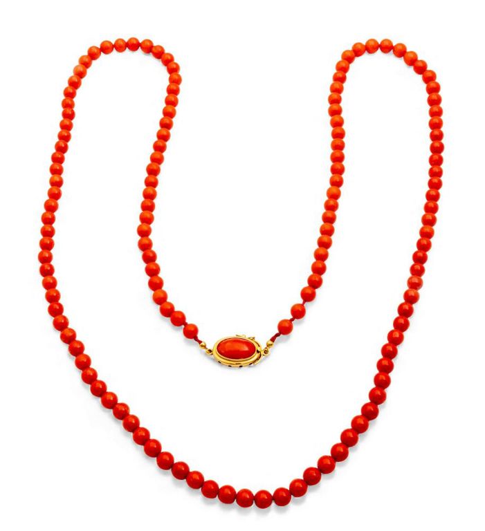 18k Gold Coral Necklace