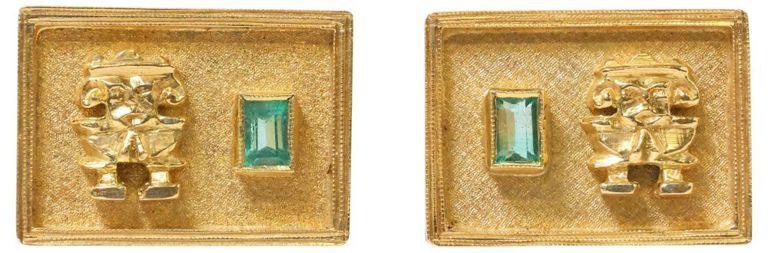 18k Gold Gemstone Cufflinks