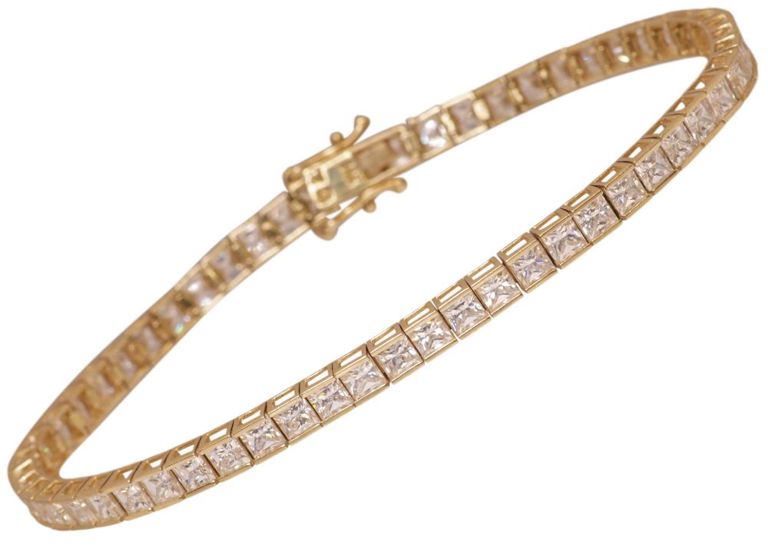 Gold Cubic Zirconia Tennis Bracelet