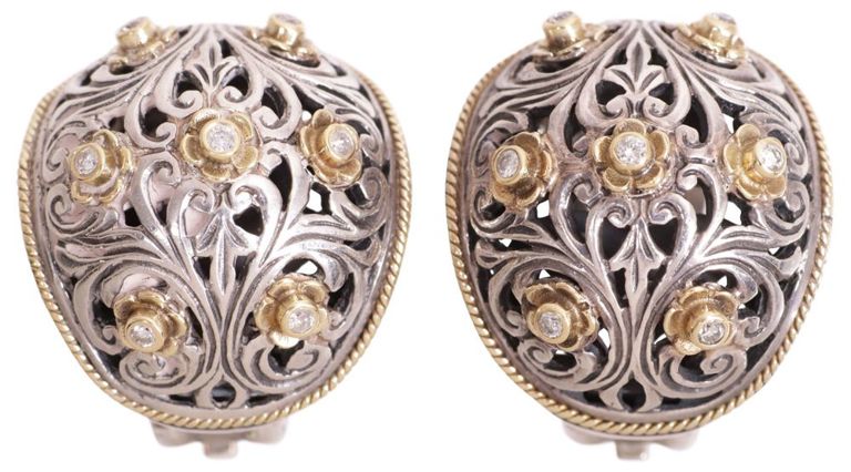 Sterling Silver Diamond Earrings