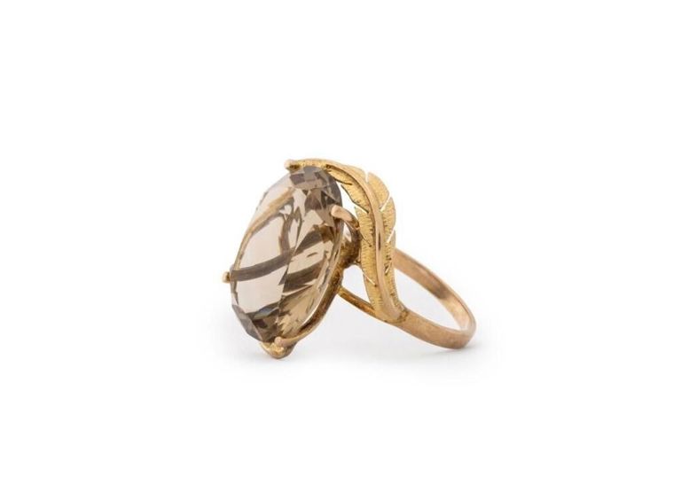 14k Gold Smoky Quartz Ring