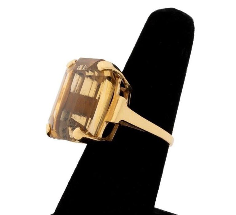 14k Gold Citrine Ring