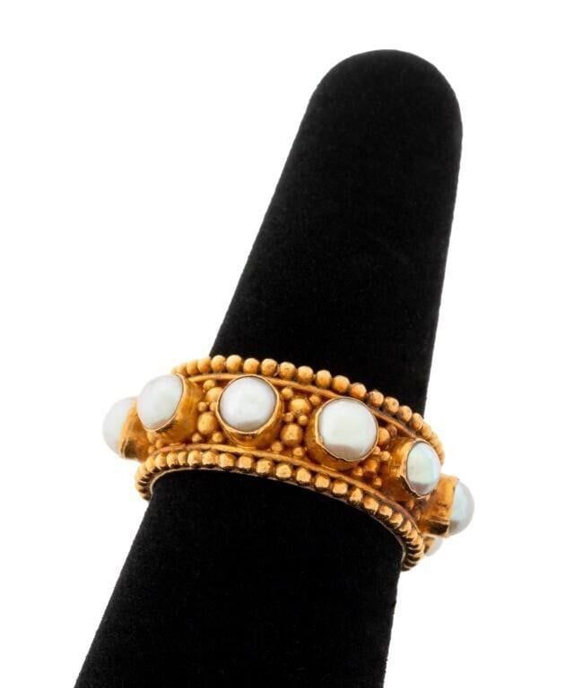 22k Gold Pearl Ring