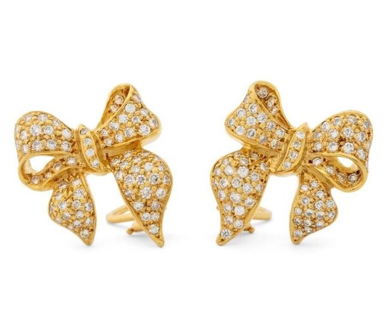 18k Yellow Gold Diamond Earrings