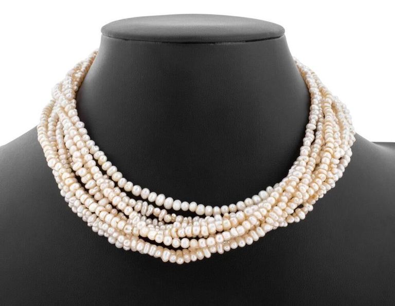 14k Gold Emerald Diamond Pearl Necklace