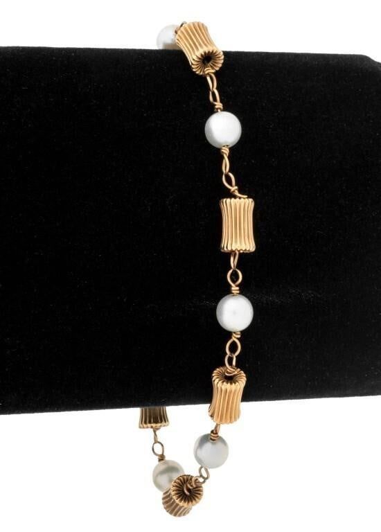 14k Gold Pearl Bracelet
