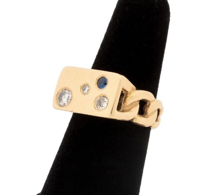 14k Yellow Gold Sapphire Ring