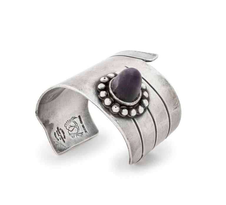 Sterling Silver Amethyst Cuff Bracelet