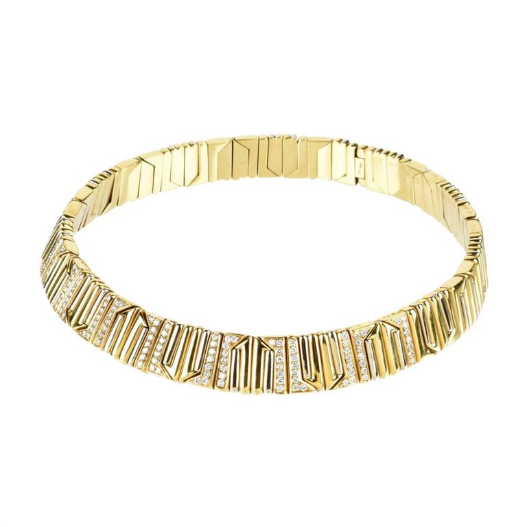 18k Yellow Gold Diamond Link Necklace