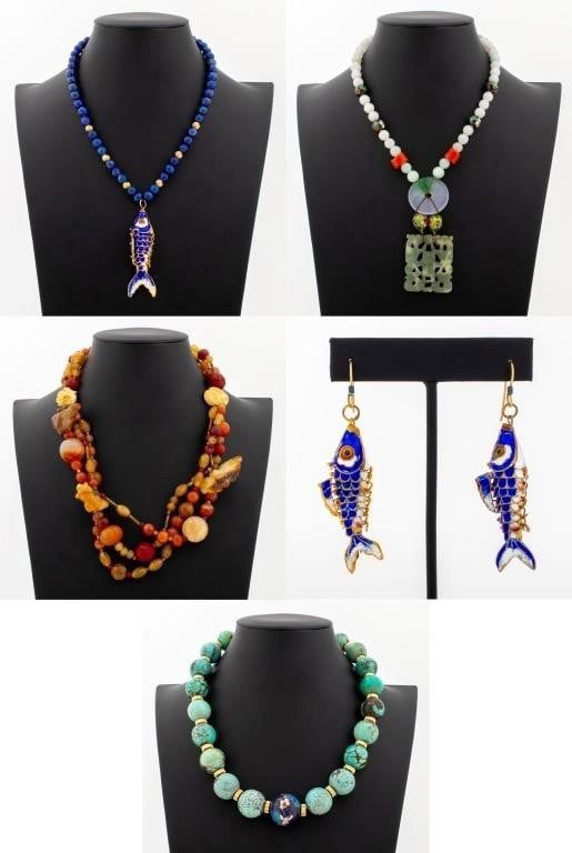 Set of 5 Hardstone Bead Jewelry