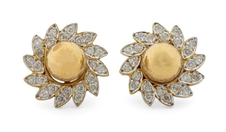 14k Yellow Gold Diamond Earrings