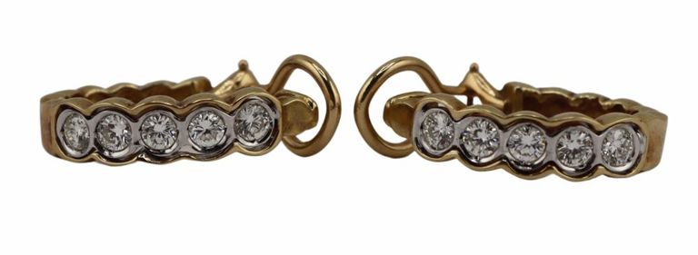 13.5k Gold Diamond Earrings