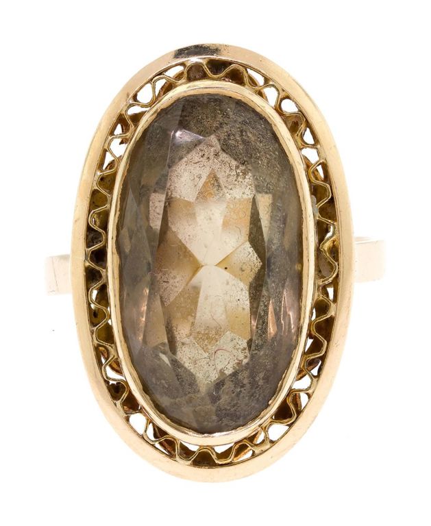 18k Gold Smoky Quartz Ring