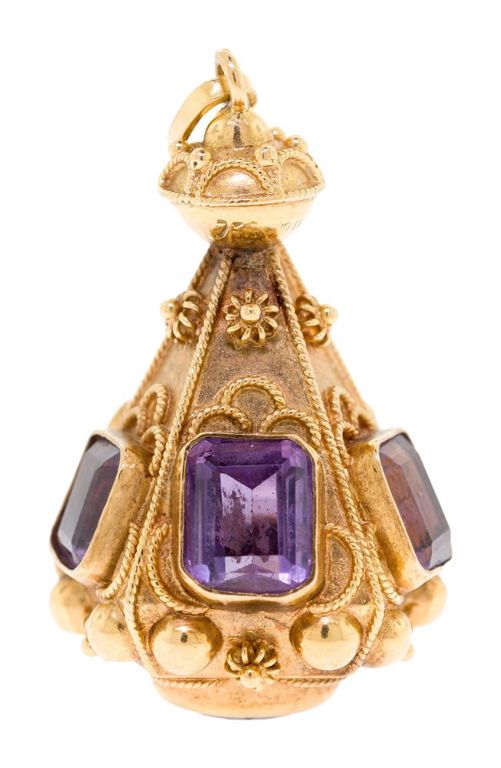 18k Gold Amethyst Pendant