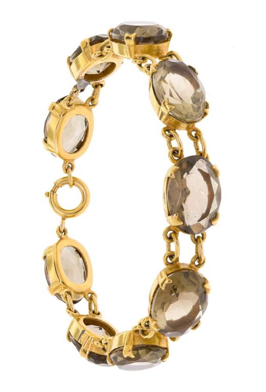 9k Gold Smoky Quartz Bracelet