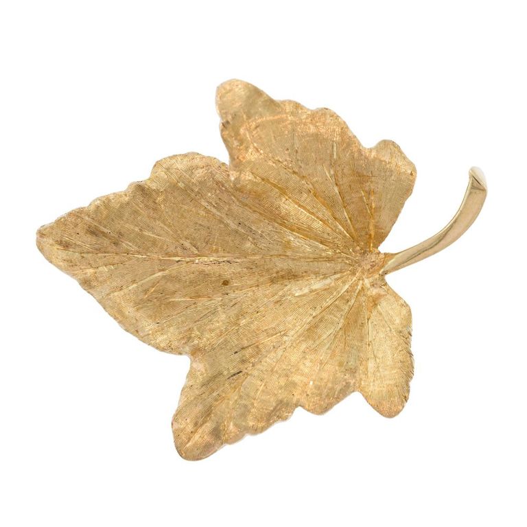 14k Gold Leaf Brooch