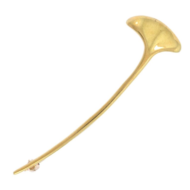18k Gold Gingko Leaf Brooch