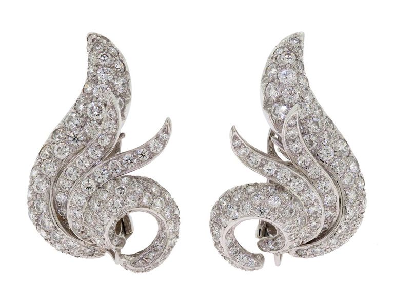 Pair of Platinum Diamond Earrings