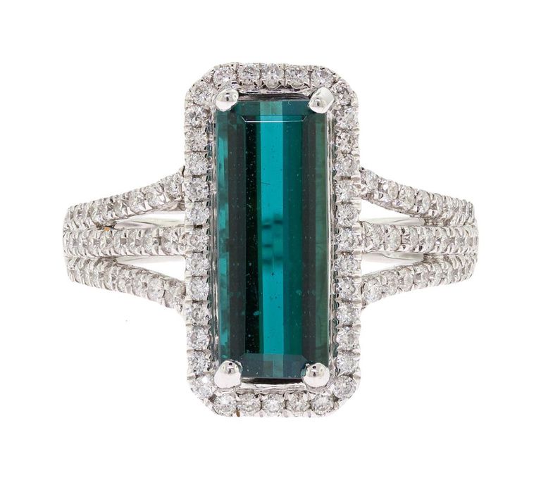 14k Gold Tourmaline and Diamond Ring