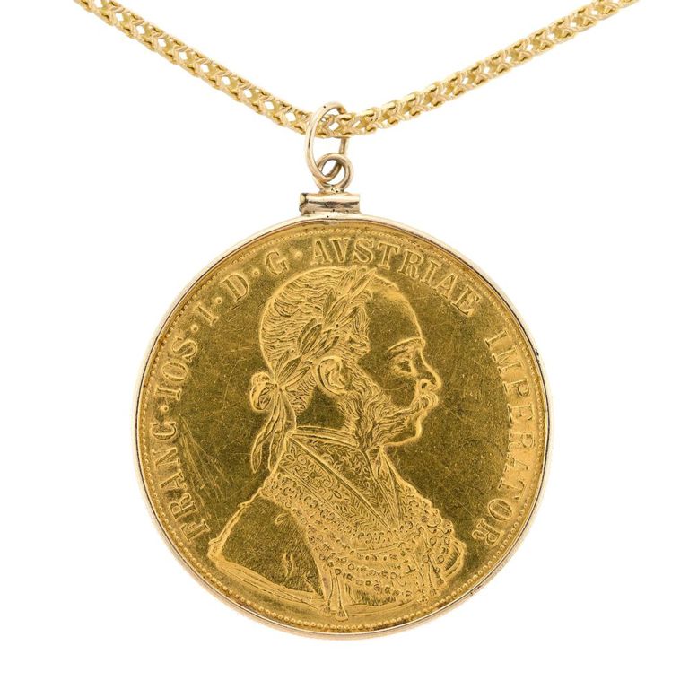 14k Gold Coin Pendant Necklace