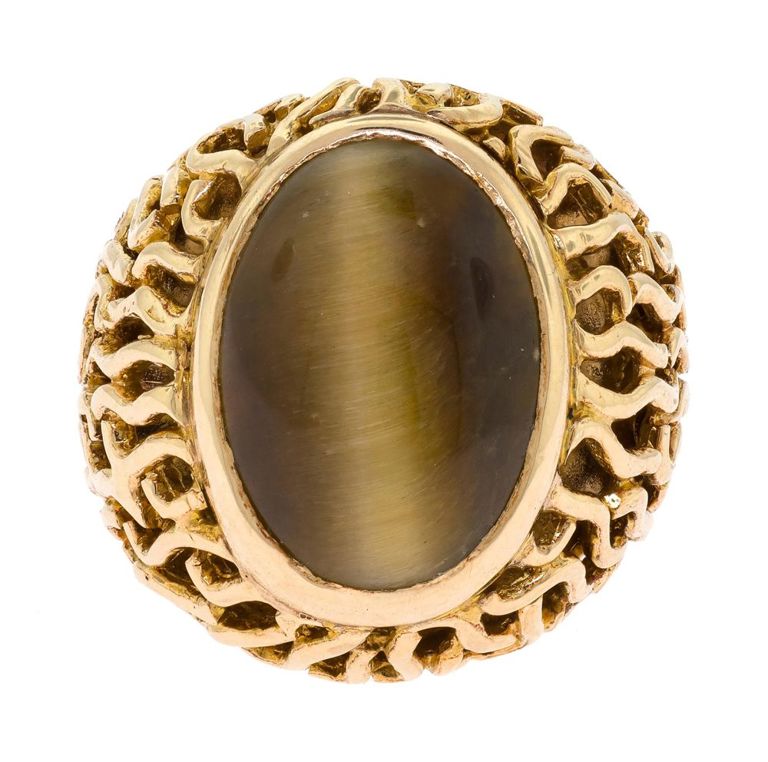 14k Gold Tiger's Eye Ring