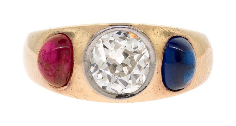 10k Gold Diamond and Ruby Ring
