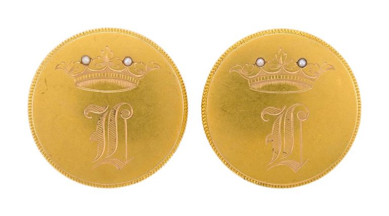 Pair of Gold Pearl Cufflinks