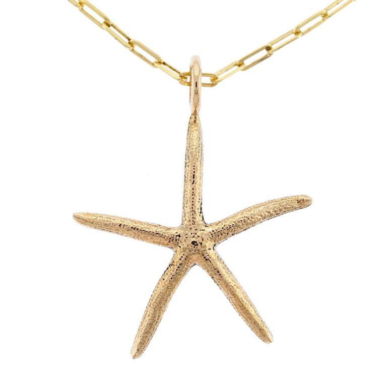 14k Gold Starfish Pendant Necklace