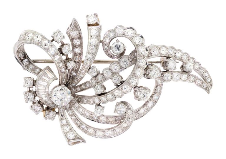 Platinum Diamond Brooch