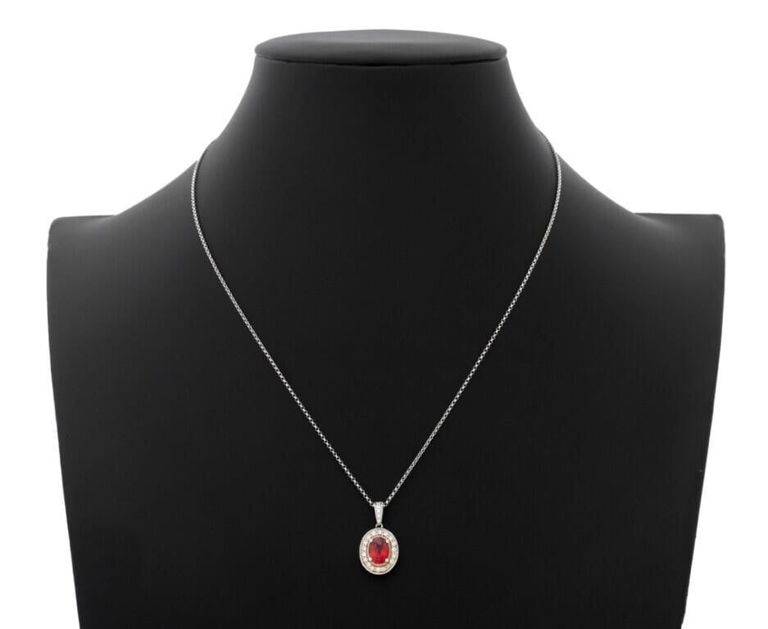 18k Gold Sapphire and Diamond Pendant Necklace