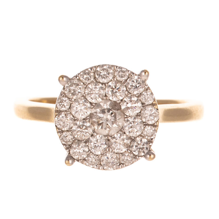 14k Yellow Gold Diamond Cocktail Ring